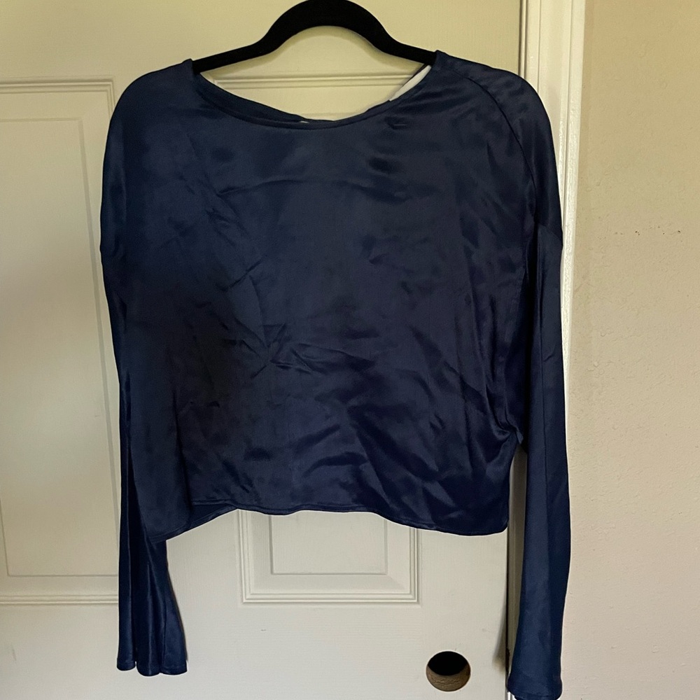Something Navy Midnight Blue Long Sleeve Top
